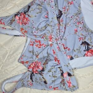 #0931 - Light Blue Floral Bikini Set